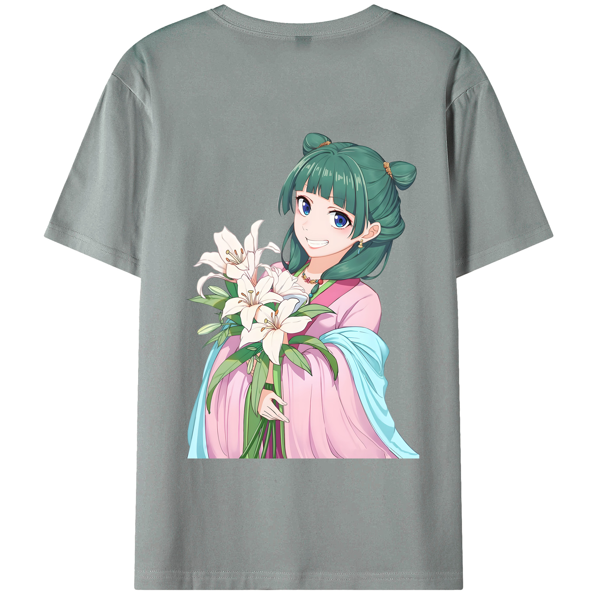 （画像用） 薬屋のひとりごと The Apothecary Diaries 綿100％ メンズ半袖Tシャツ（バックプリント） 通気性